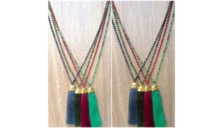 golden bronze caps tassels pendant necklace beads crystal wholesale price